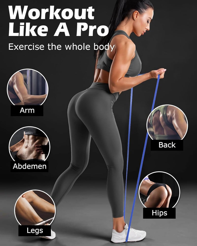 Zacro Resistance Bands, 6 Resistance Levels Pull Up Assistance Bands, Exercise Bands for Men&Women, Heavy Duty Resistance Band Set with Door Anchor, for Working Out, Muscle Training, Physical Therapy - Image 4